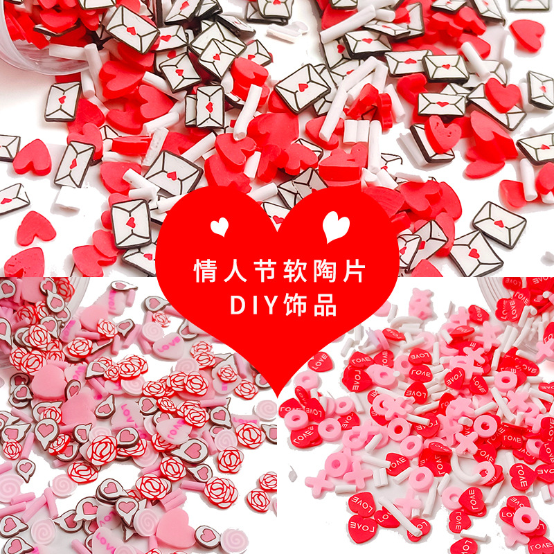 Christmas soft clay nail art slices, 5MM mixed style, 50g small bag, cross-border festival party DIY accessories pic 2