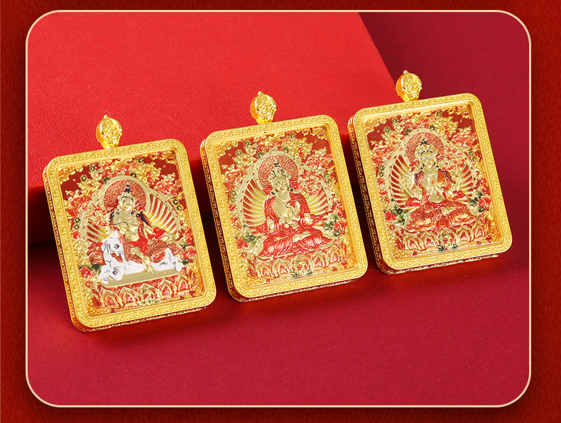 双面立体浮雕唐卡五台山龙五爷扎基拉姆八大守护合金唐卡现货批发详情9