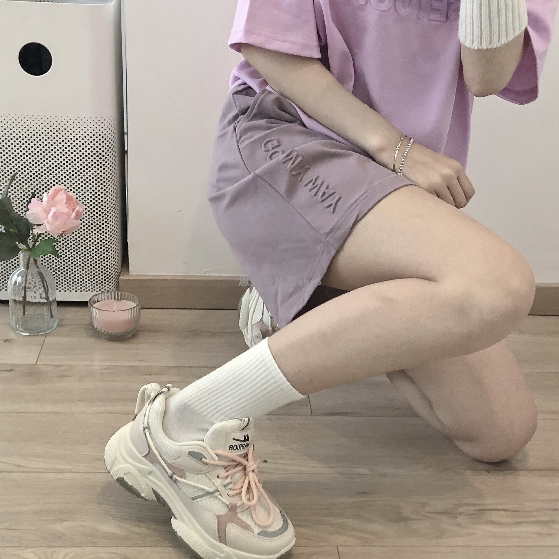 立体印花短裤女休闲百搭薄款夏季直筒阔腿裤高腰显瘦五分裤子代发详情13