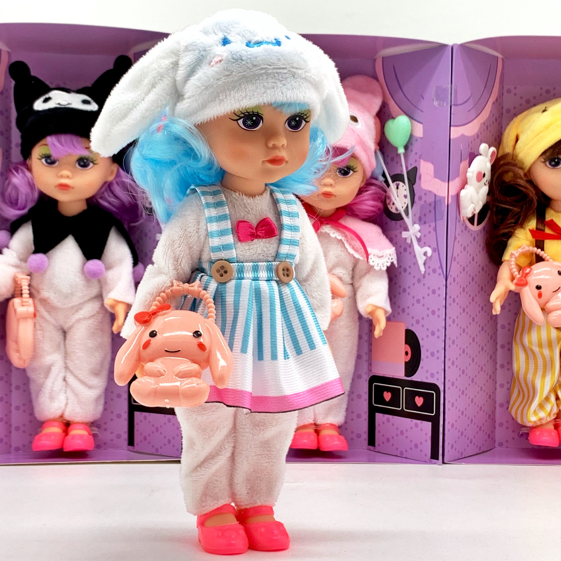 Cross-border foreign trade toys, 10-inch Kuromi Little Devil Vinyl Doll, Cinnamon Dog Music figurine from Sanrio, Japan pic 17