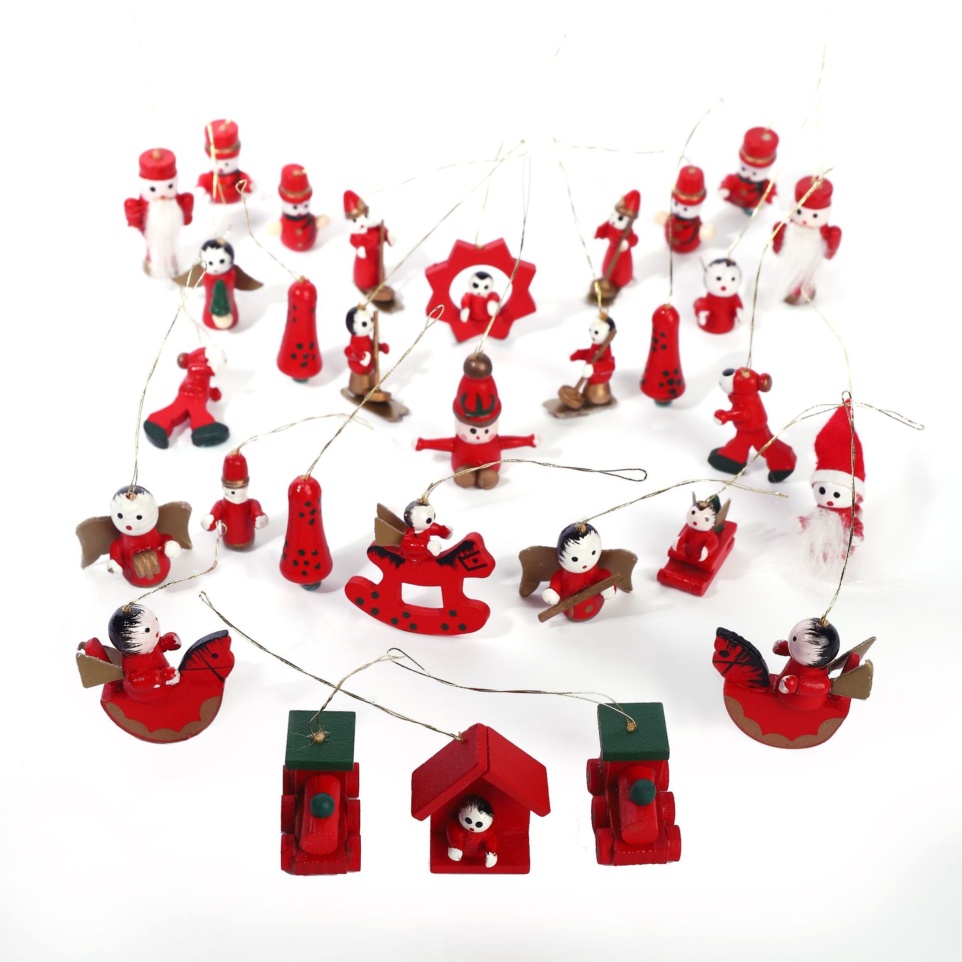 新品圣诞树木制挂饰套装 圣诞节实木挂件木偶套装 圣诞节装饰品详情12