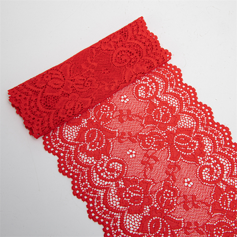 In stock: 15 cm colored stretch lace trim, colored lace nylon trim, soft underwear trim pic 8