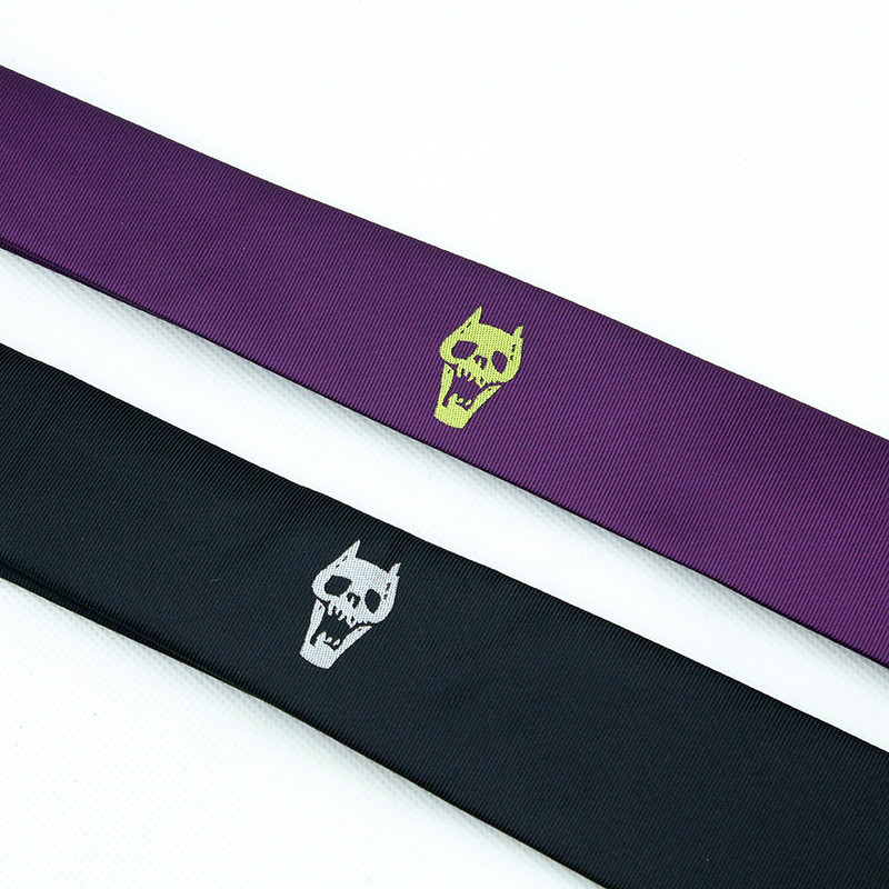 日版JOJO领带 奇妙冒险COS吉良吉影骷髅 黑灰色 紫色动漫领带周边详情19