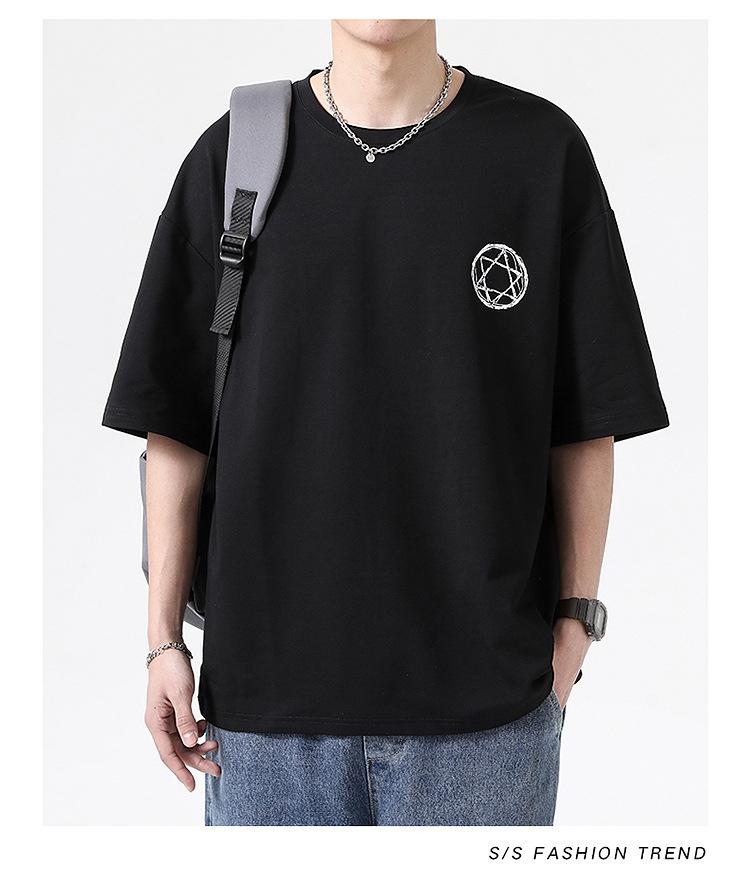 短袖T恤男夏季新款潮流港风宽松t恤加肥加大码百搭半袖体恤衫9XL详情15