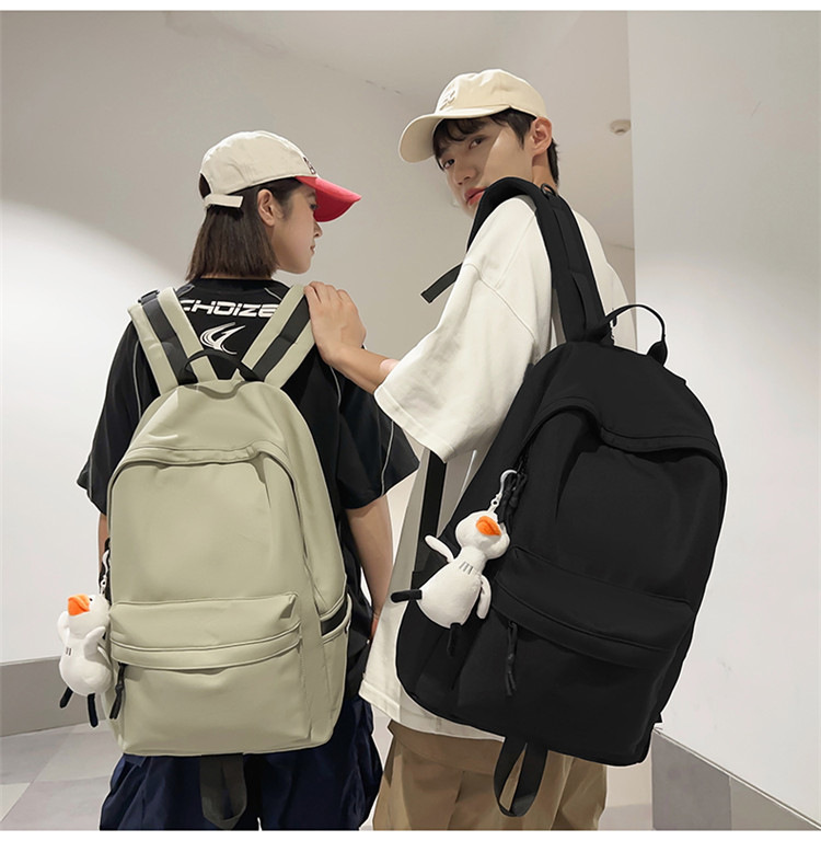 跨境2024新款男简约高中大学生双肩包女休闲大容量初中生旅行背包详情17