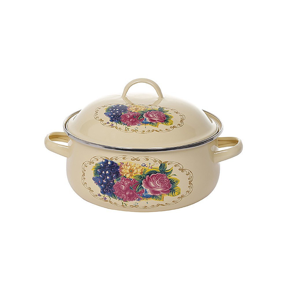 Factory direct sales of five-piece enamel cookware set, soup pot set, double-ear enamel pot lid pic 2