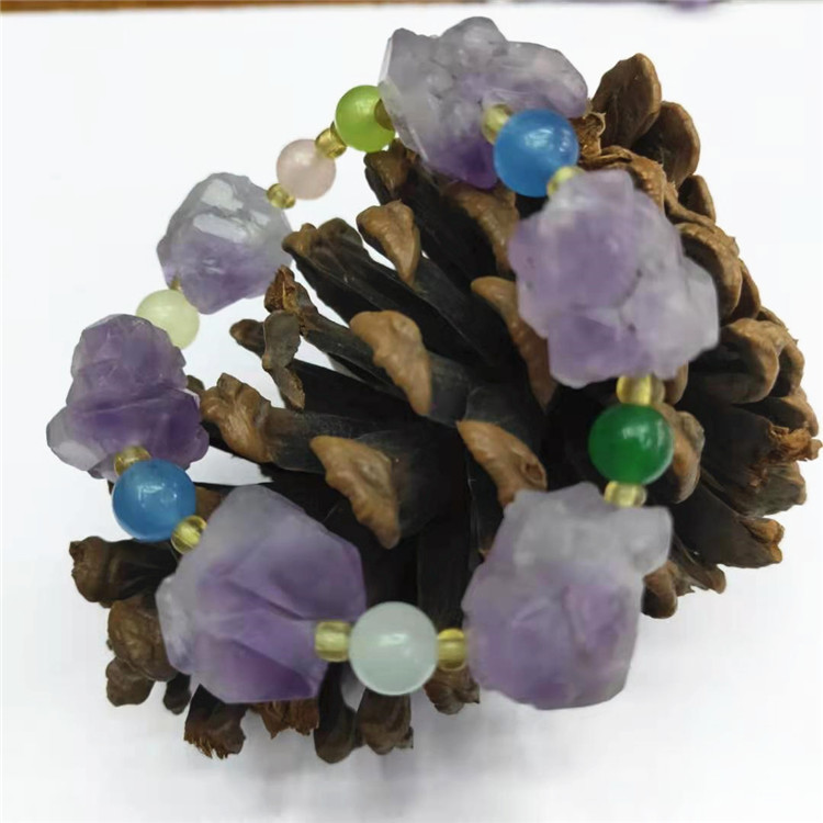 Wholesale natural amethyst bracelets, raw amethyst energy bracelets, direct sales from the manufacturer pic 1