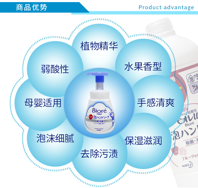 Kao foam hand sanitizer Antibacterial 250ml/240ml pic 5