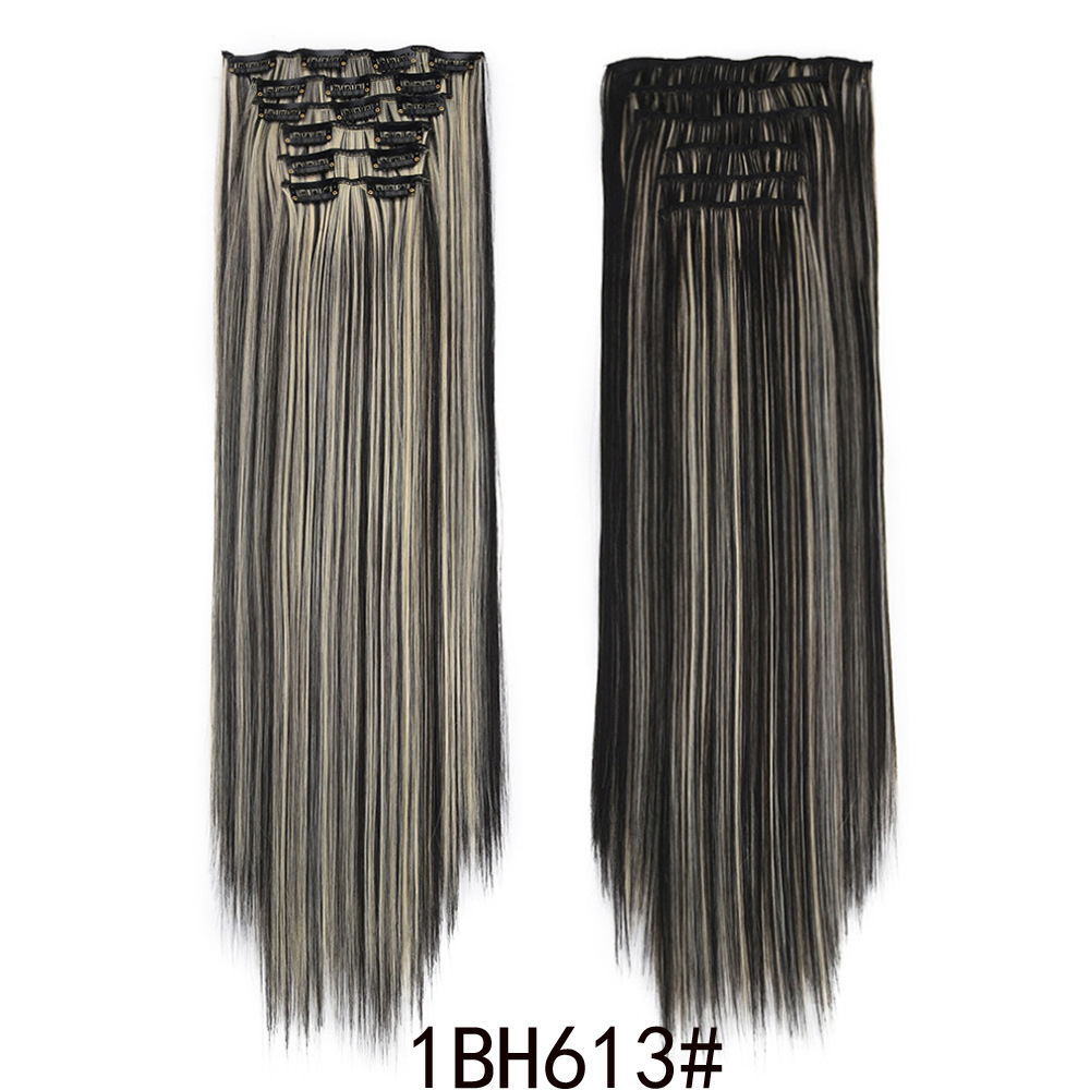 16-clip long straight hair wig for women, 6-piece clip hair extension, 6-piece straight hair extension, 6-piece hair extension pic 7