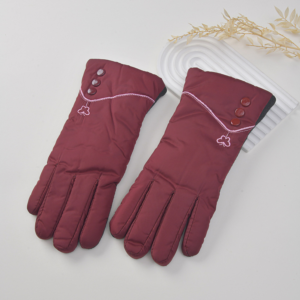 手套女冬季加厚款防滑不倒绒双色保暖骑行手套滑雪防寒成人手套详情4