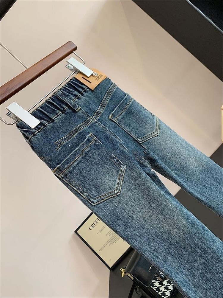 女童春装牛仔裤2024新款女大童春秋款复古时尚洋气学生百搭喇叭裤详情2