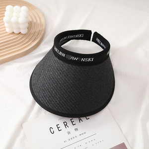 Summer sun protection hat with empty top letters, women's hairband, straw woven hat, beach cycling sun hat, outdoor sports hat pic 8