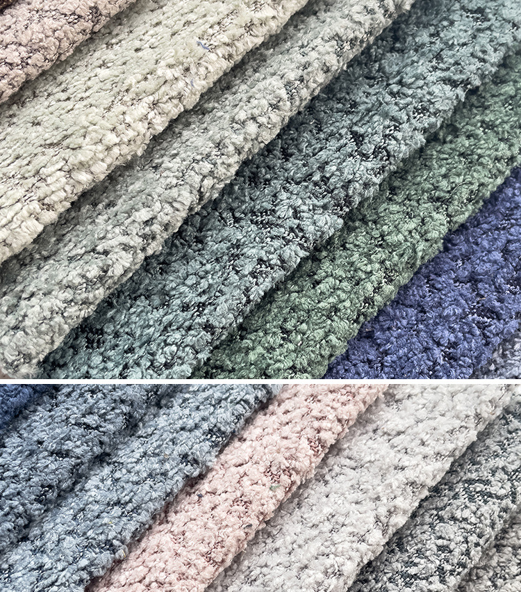 Wholesale of Chenille fabric, thickened soft and hard wrapped cushions, headboard solid color seat cushions, bay window cushions, sofa fabric in stock pic 1