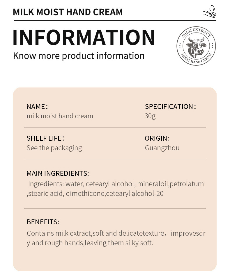 All-english milk hand cream SADOER, goat milk, snail horse oil, hydrating and moisturizing, cross-border export wholesale pic 4