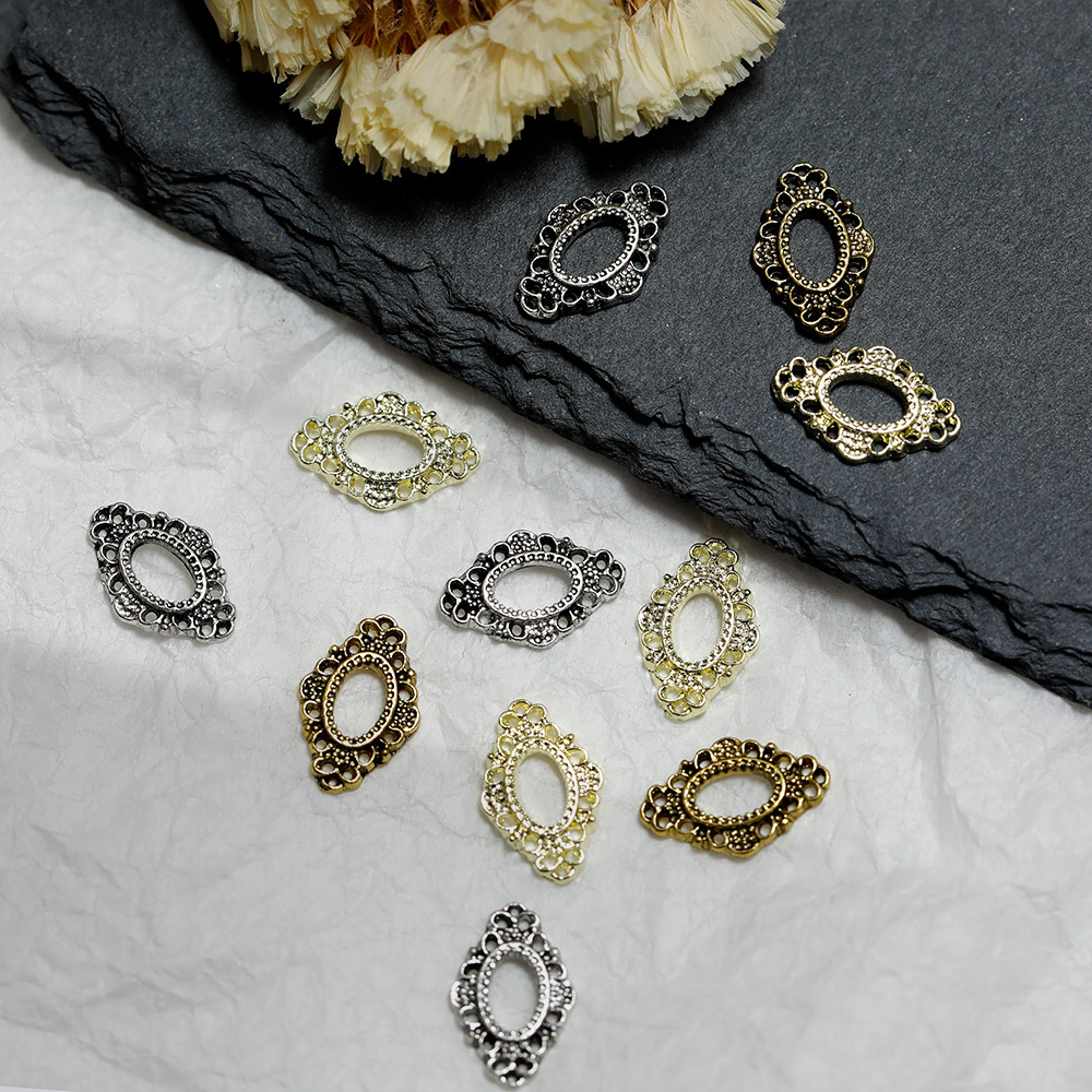 shanilak Kloxin nail art rhinestone jewelry, retro aged photo frame, alloy, Japanese and Korean style, exquisite hollowed-out DIY nail decoration bestseller pic 6