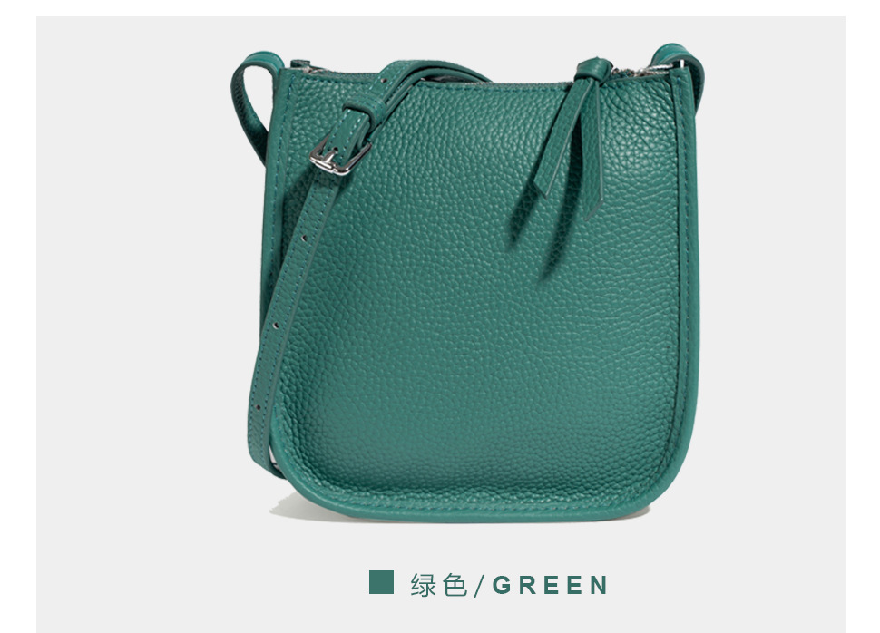 Leather single-shoulder bag for women, versatile and fashionable 2023 Korean small square bag, top layer cowhide ins Korean version crossbody bag, small bag pic 41