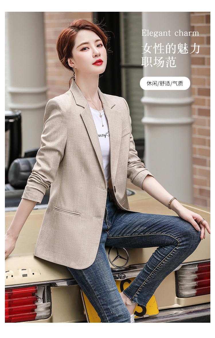 2022年秋季新款韩版时尚气质小西装女式职业装长袖西服外套女修身详情8