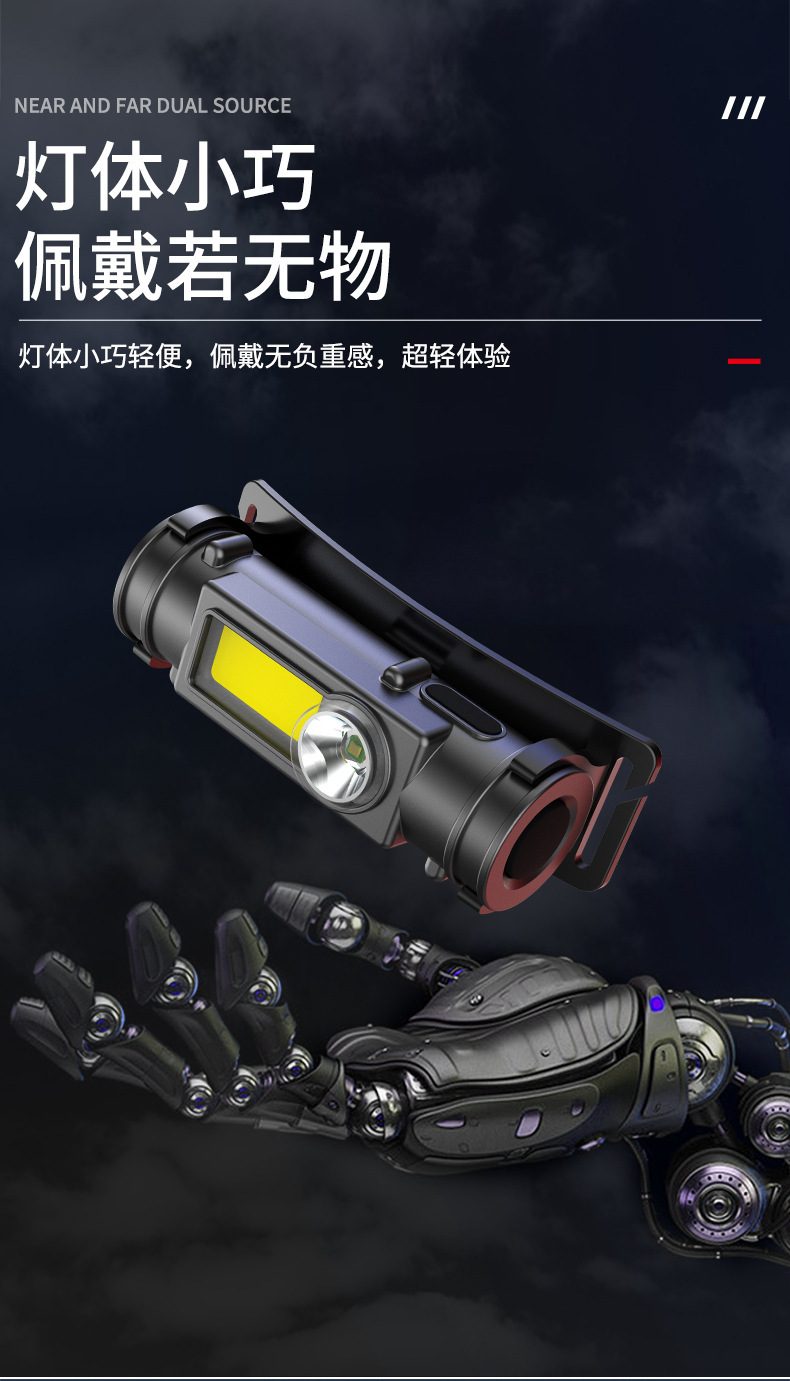 外贸 磁铁工作灯LED头灯户外cob充电头戴灯 钓鱼灯 强光夜钓头灯 pic 19