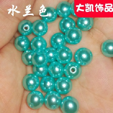 Through-hole pearl grass green jewelry accessories ABS imitation pearl perforated Yiwu manufacturer cut thread pearl string beads perforated round beads pic 10