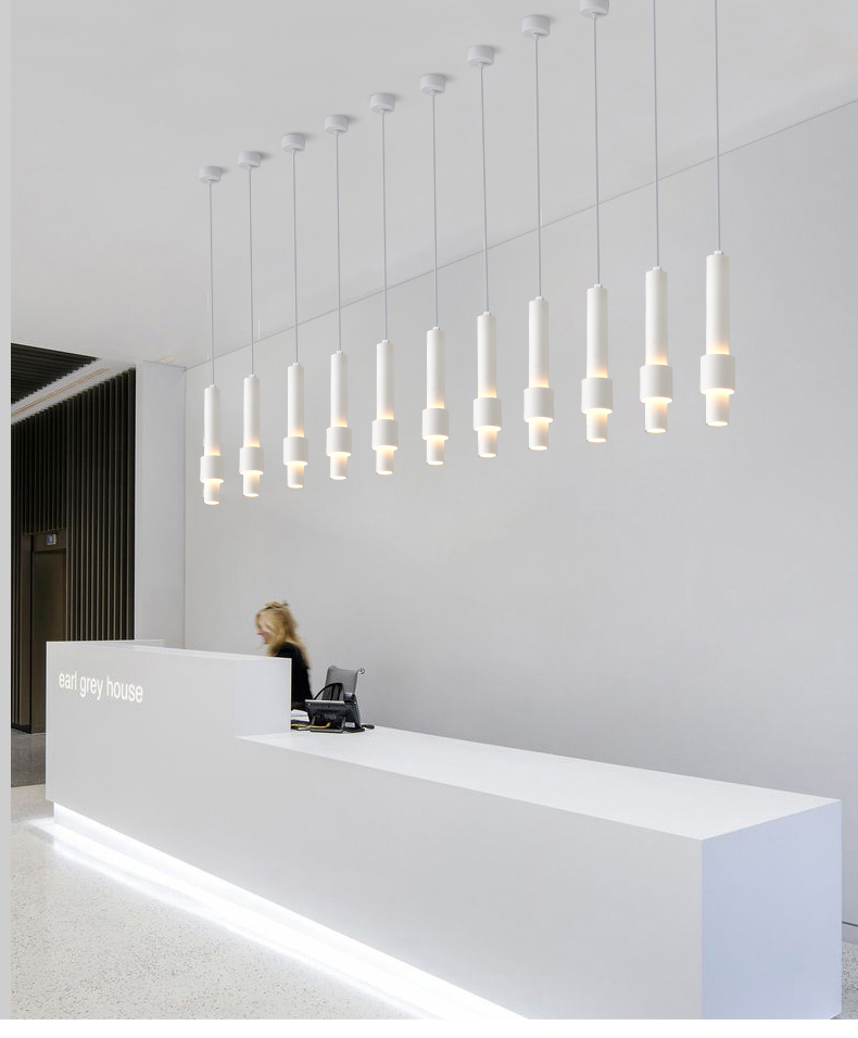 轻奢吊线前台吧台简约现代长线圆柱形长筒led设计北欧床头小吊灯详情6