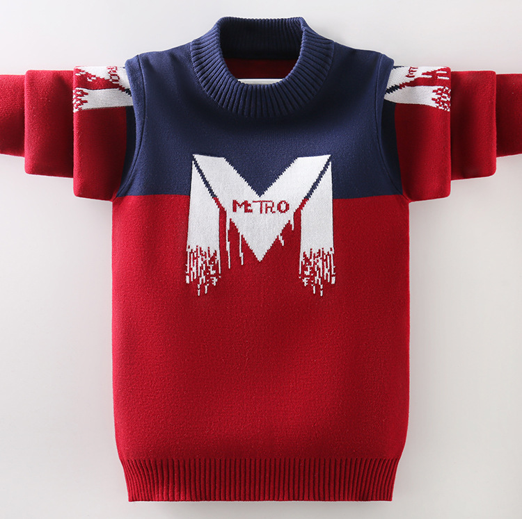 男童毛衣2023年新款洋气春秋男孩儿童针织套头加绒加厚中大童秋冬详情20