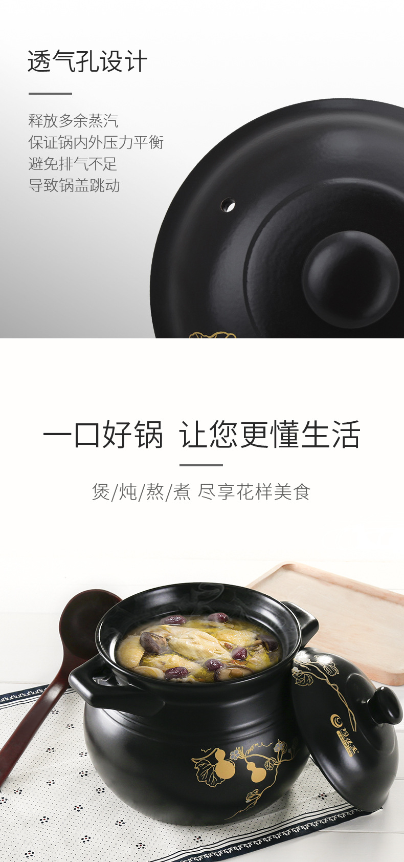 New dry-burning crack-free Fulu Pot ceramic clay pot high-temperature resistant stew pot, big belly soup pot in stock, one-piece consignment pic 12