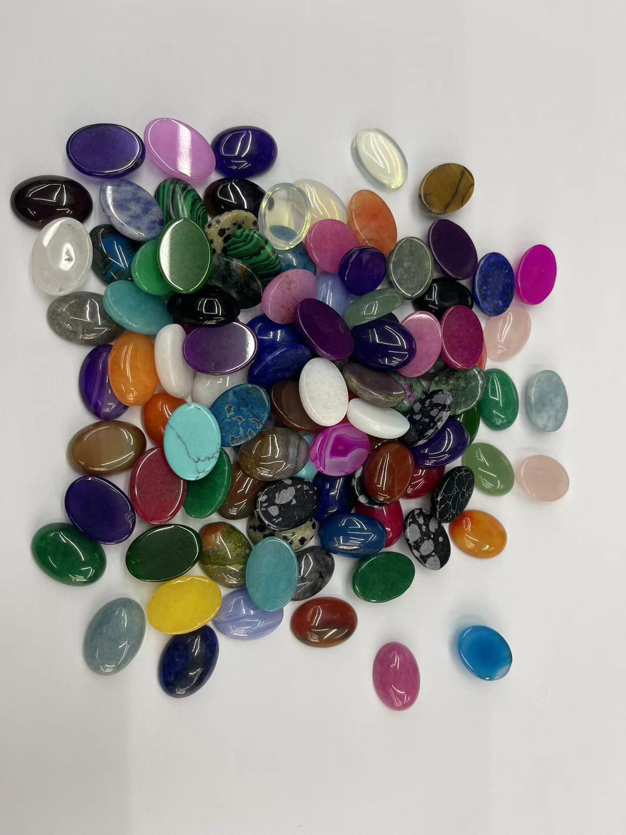 10x14，13x18mm 混色戒面天然石椭圆形DIY饰品裸石配件天然石戒面天然石饰品配件详情1