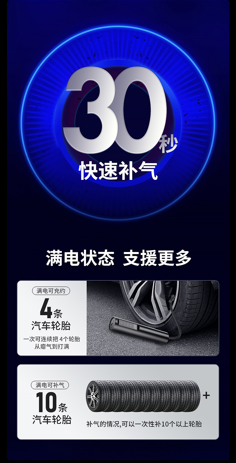 carsun digital display all-aluminum alloy intelligent air pump, car tire air pump, 12V illuminated air pump pic 10