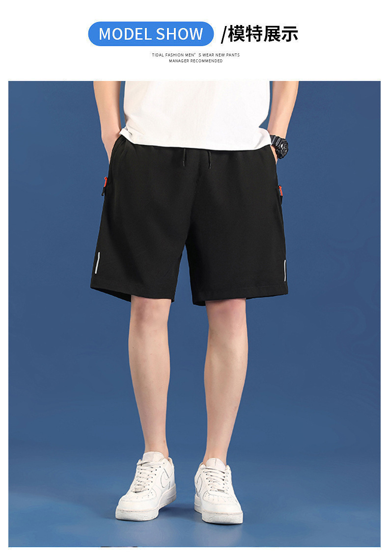Summer sports thin shorts for men, loose and casual ice silk quick-drying capri pants for men, straight-leg Hong Kong-style pants for men, trendy pic 15