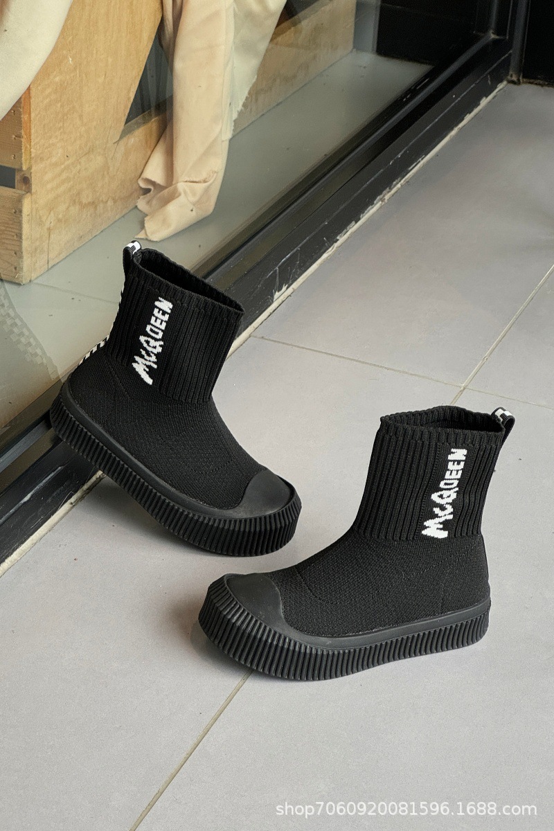 儿童鞋2024秋季新款女童飞织袜子鞋透气马丁靴男童休闲板鞋超轻运详情9