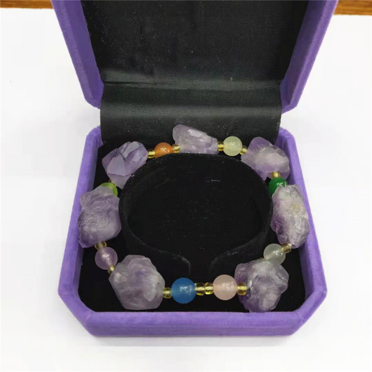 Wholesale natural amethyst bracelets, raw amethyst energy bracelets, direct sales from the manufacturer pic 12