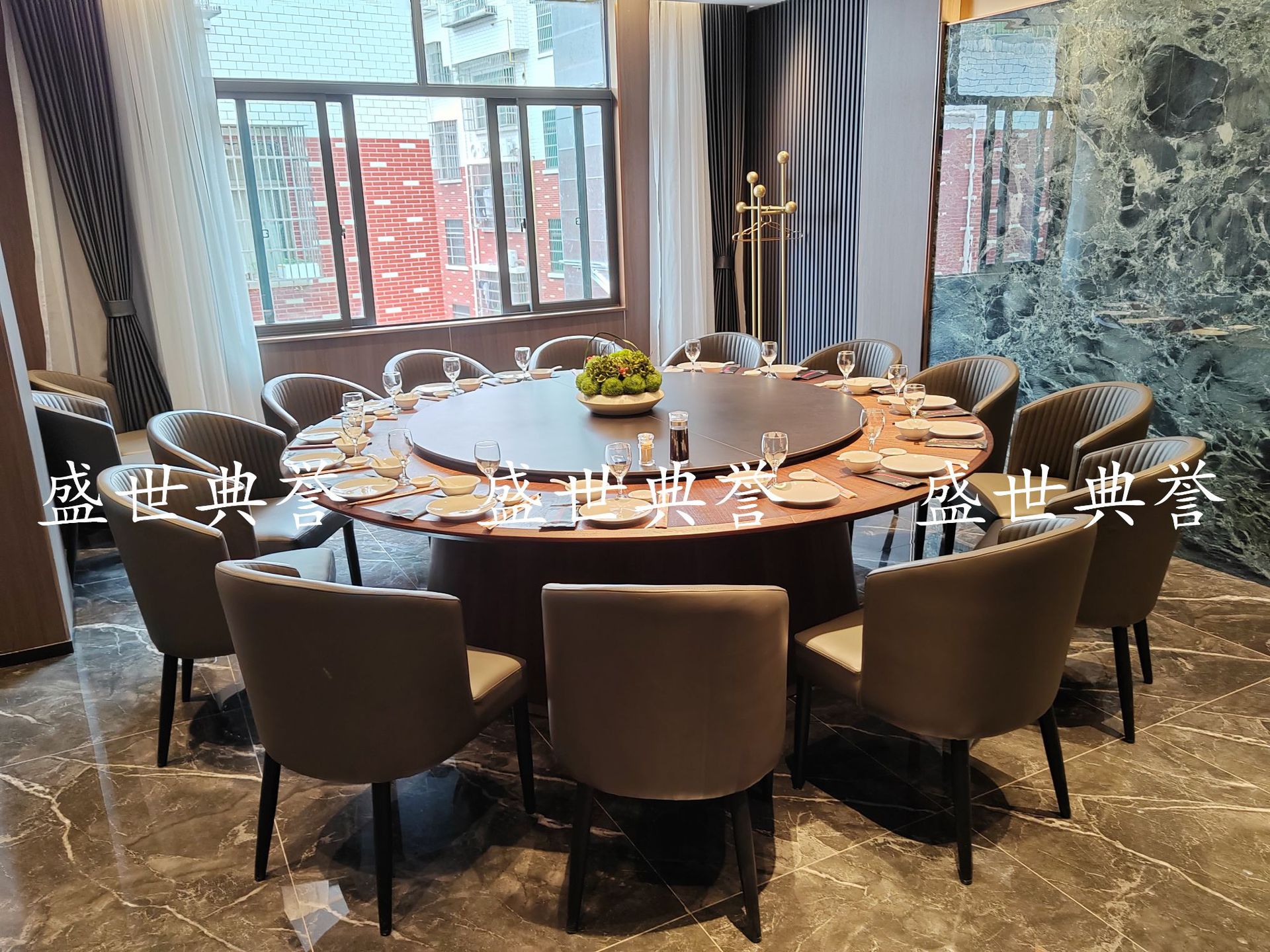 Foshan manufacturer wholesale light luxury dining tables and chairs, seafood Zizi electric tables and chairs, hotel private rooms, simple and modern soft-padded chairs pic 11