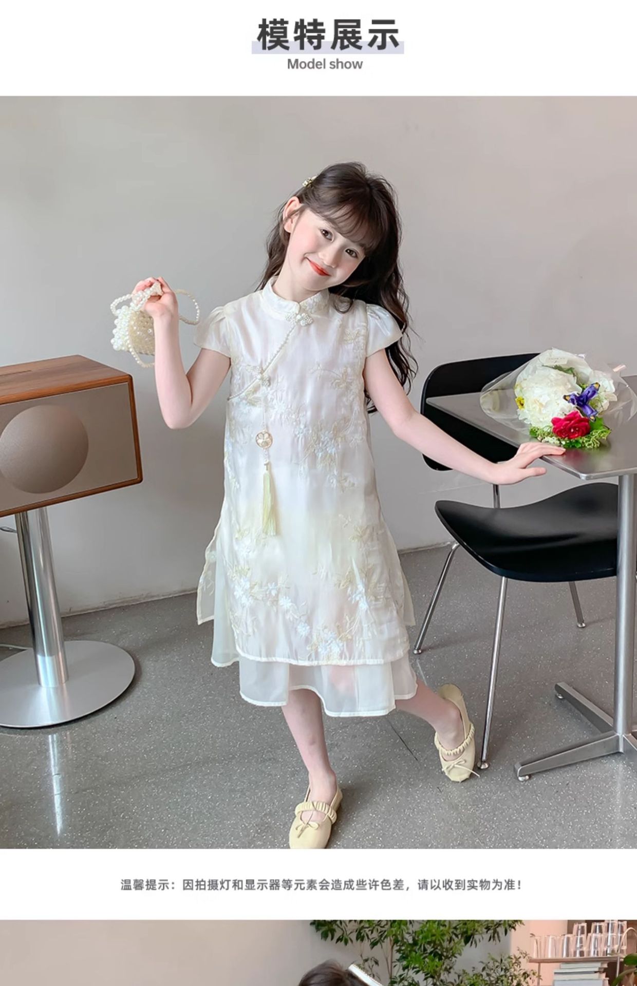国潮女童夏装旗袍裙2025夏季新款儿童洋气裙子中大童中国风短袖连衣裙详情4
