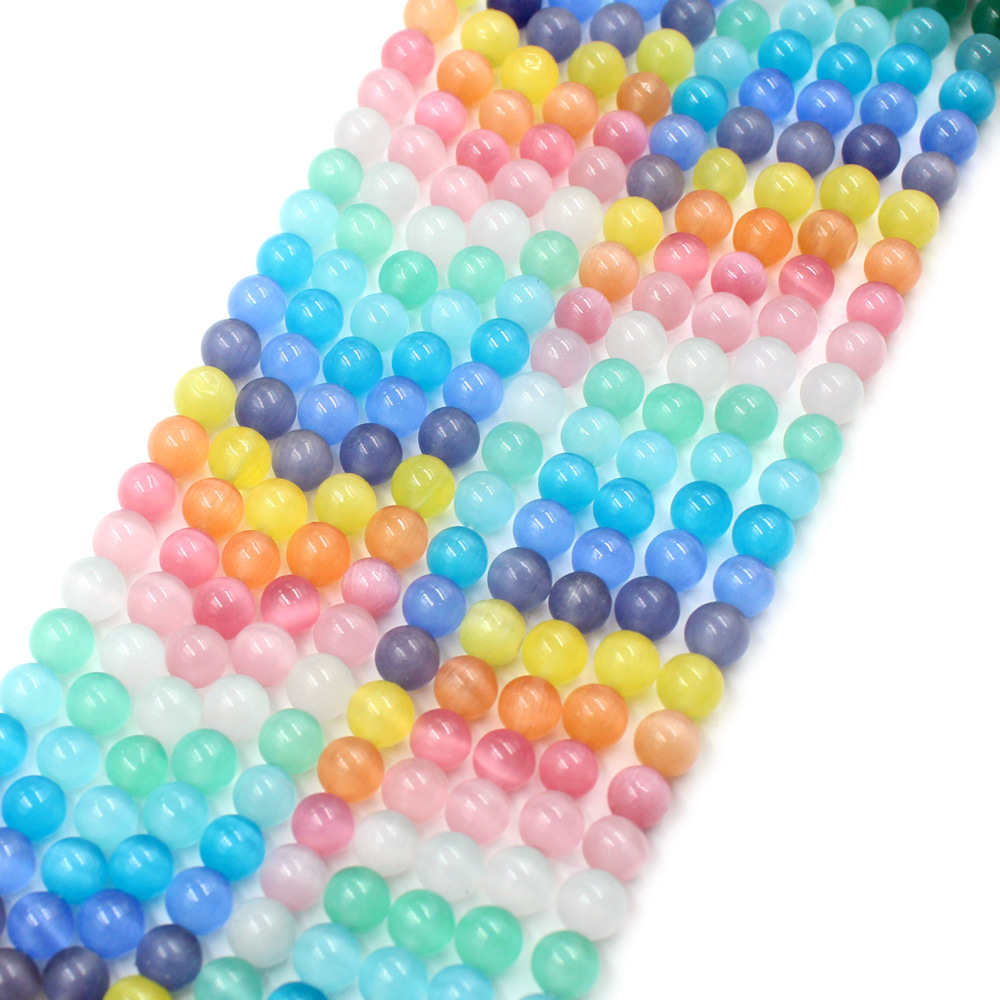 猫眼石珠子批发手串配饰散珠diy饰品配件手链项链耳环圆形串珠详情12