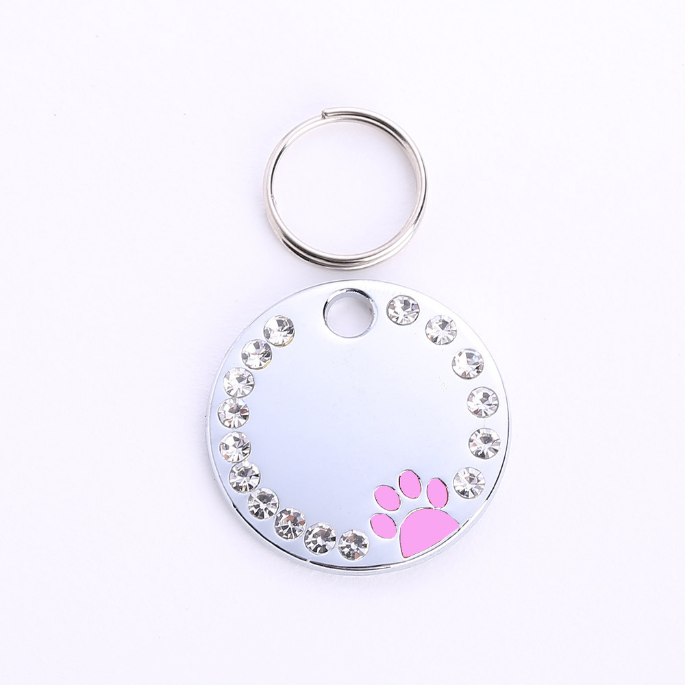 Pet accessories: Multi-color oil drip, foot print, pet dog tag, outdoor anti-loss engraved with diamond cat necklace pendant pic 18