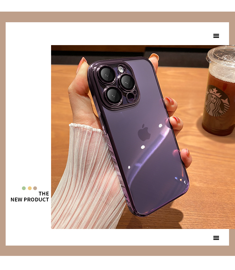 With lens film, suitable for iPhone16ProMAX phone case, electroplated soft shell, Apple 16E transparent full package, shockproof pic 62