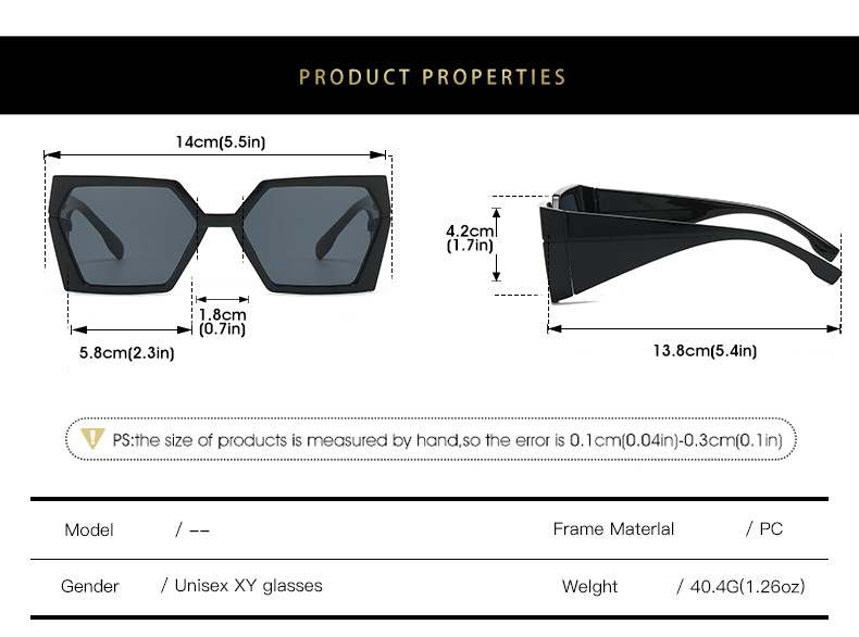 2024 Cross-border new square-framed sunglasses, European and American fashion and individuality, Instagram hip-hop rectangular fashion sunglasses for women pic 5