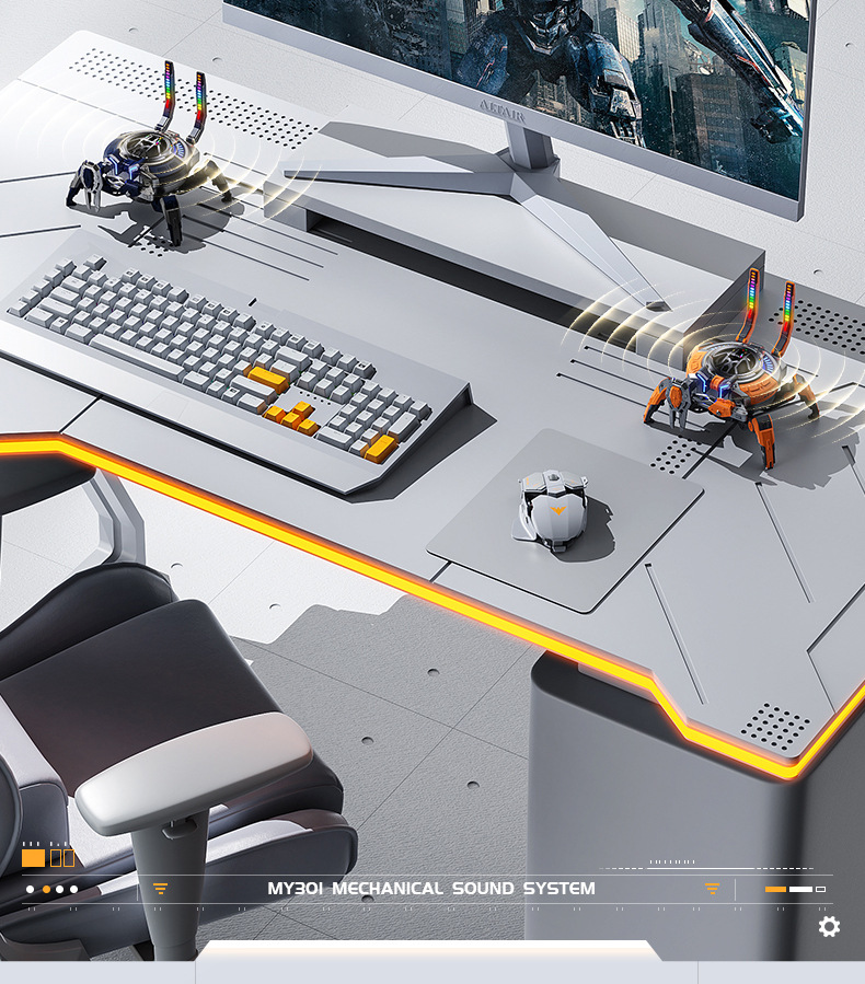 Jixie Wireless Bluetooth speaker, small subwoofer combination, mechanical RGB light, decorative item, mecha-style TWS connected speaker pic 19