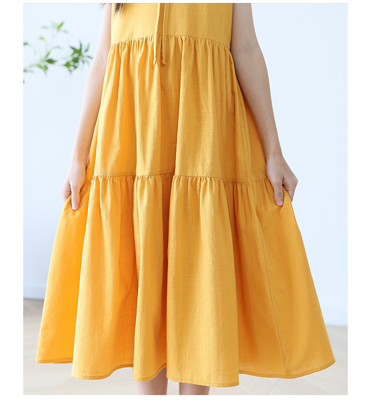 New candy-colored sleeveless vest dress for middle school girls in summer 2024, long beach dress for middle school children pic 12
