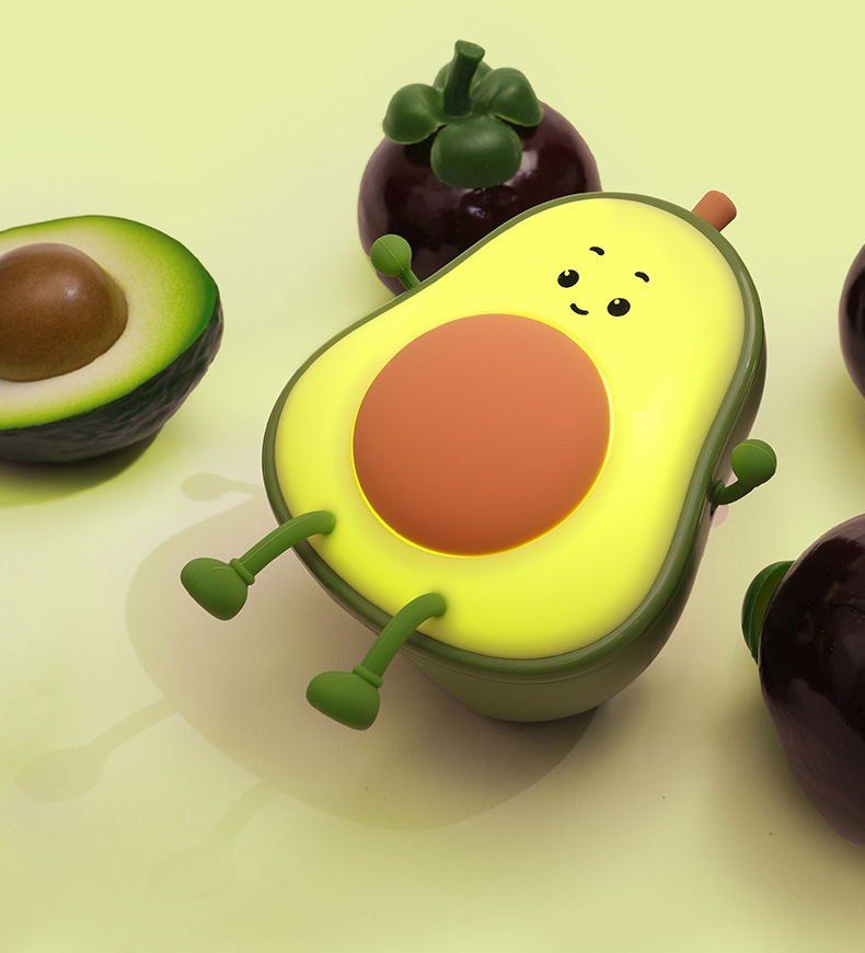 创意牛油果小夜灯柔光定时儿童生日礼物桌面摆件氛围伴睡拍拍灯详情3