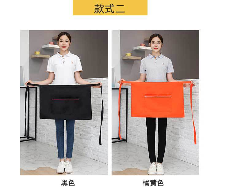 批发现货酒店饭店服务员短款半截围裙多色厨房工作人员防污围腰详情12