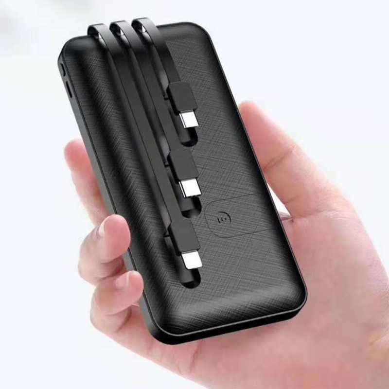 Ultra-thin portable power bank with built-in cable, 10000mAh power bank with stand, gift power bank pic 9