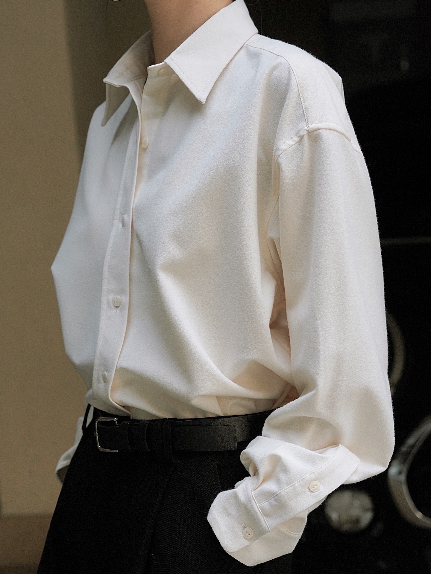 Early spring new Korean-style simple commuting brushed lapel shirt, loose and slimming, H-shaped thickened layering top for women pic 19