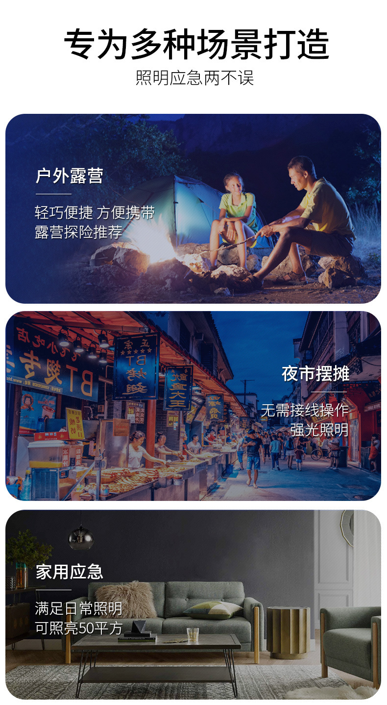 Factory direct sales of outdoor solar street lamps, tent lamps, camping lamps, night market lamps, LED charging and waterproof lamps pic 12