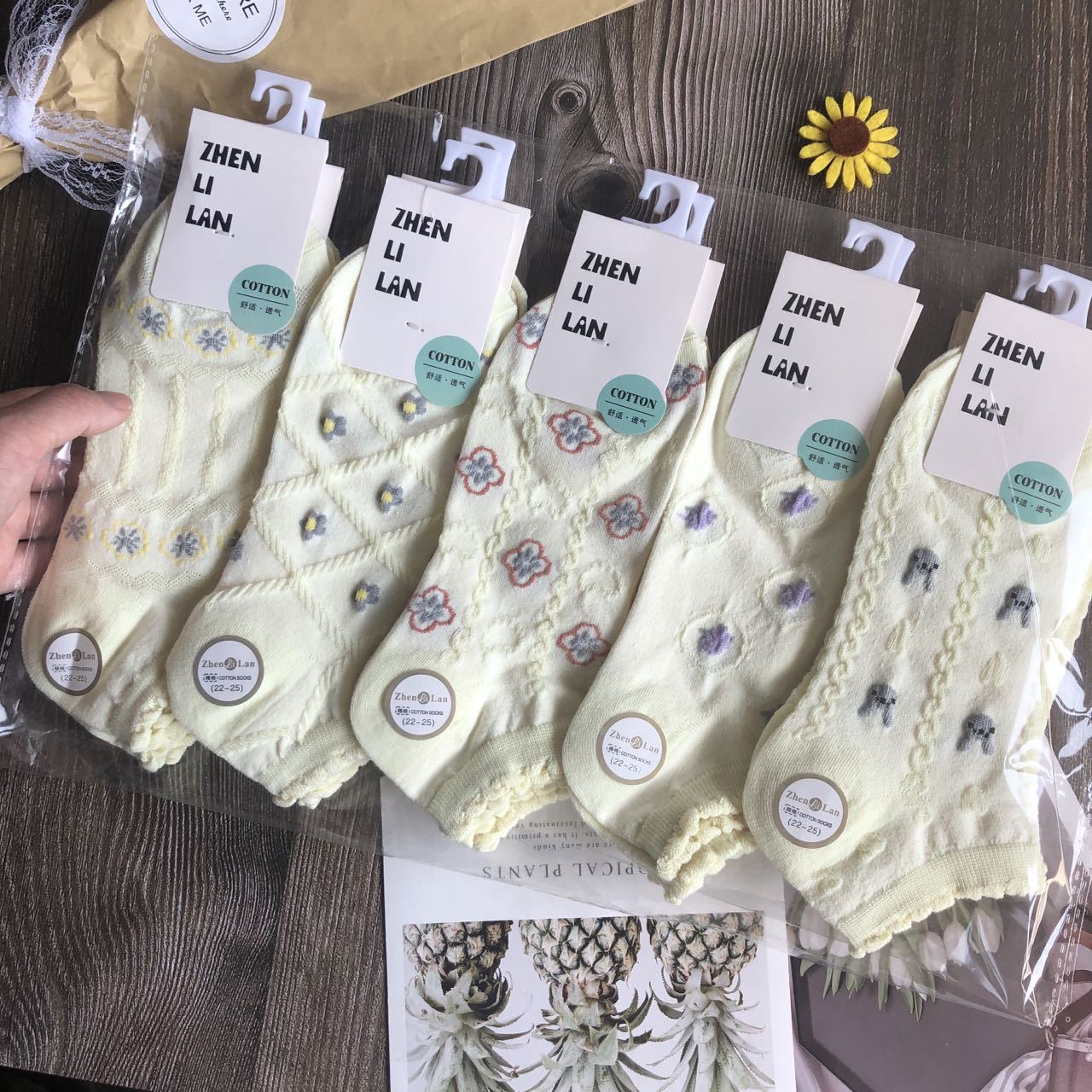 供商超袜子批发5-10双装男士运动短袜ins网红同款小清新花边女袜详情16
