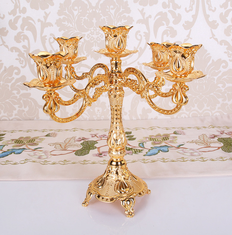European-style candlelight dinner prop metal wedding candle stand pic 4