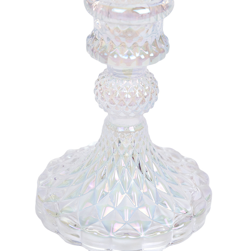 Creative home minimalist ins glass candlestick, home candle base, dining table candle stand pic 11