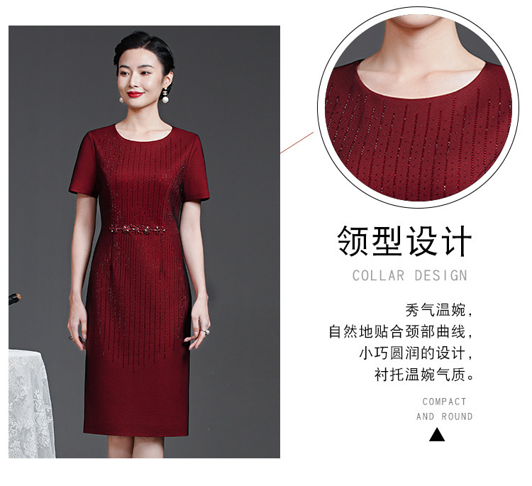Venta directa de fábrica 2023 otoño invierno nuevo estilo manga larga con peluche temperamento modesto vestido de mamá de mediana edad y edad vestido de tamaño grande pic 7