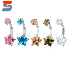 厂家钛钢时尚圆形锆石细针耳钉不锈钢电镀镶钻四爪双钻锆石耳环详情9