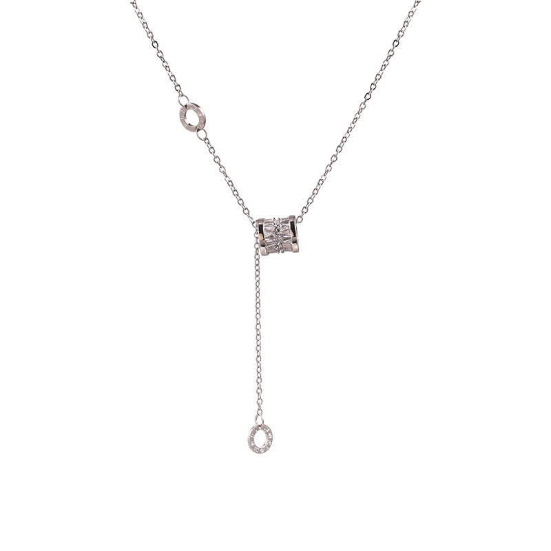 批发钛钢项链抖音爆款爆闪小蛮腰流苏吊坠高级感毛衣链女配饰饰品详情6